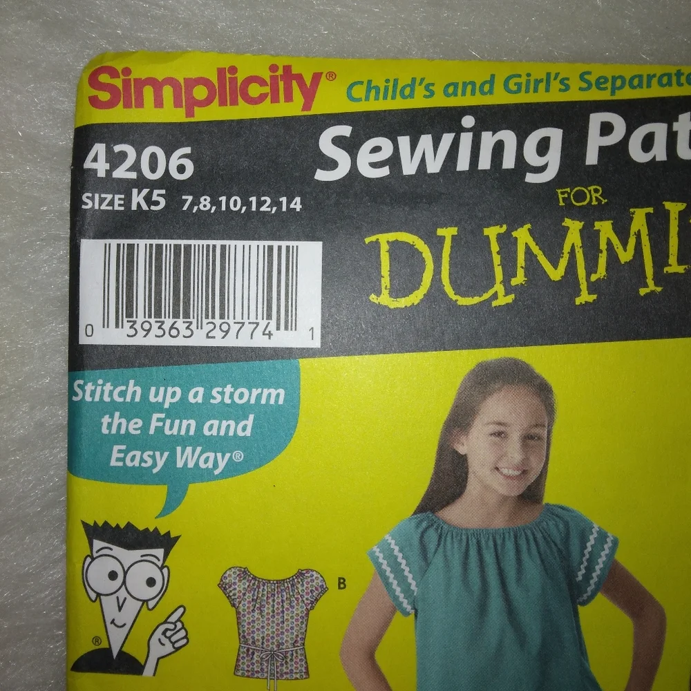 SIMPLICITY 4206 Sewing Patterns for Dummies Child's & Girl's separates S…